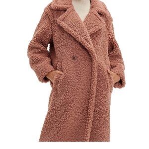 NWT - UGG Gertrude Long Teddy Coat in Firewood